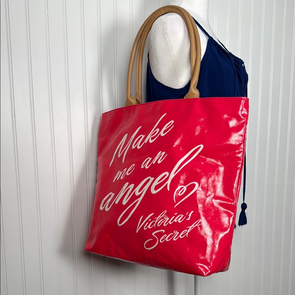 Victoria's Secret bright pink, white and Tan Tote Bag